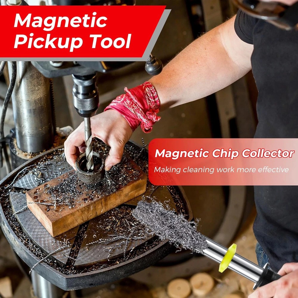 Magnetic Pickup Tool Magnet Wand with Release Handle Magnetic Chip 2 Pack