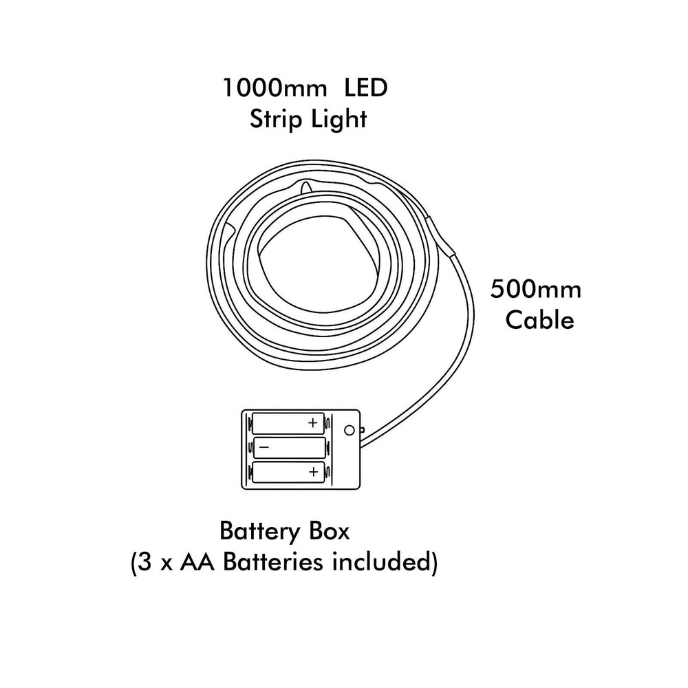 Arlec 1m Cool White Battery Strip Light