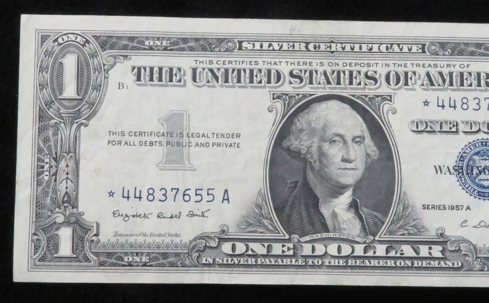 1957 $1 Silver Certificate Star Note * Replacement Note * 7655
