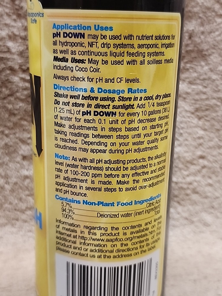 Microbe Life pH Down Control Liquid, Buffering for Stability, Decreases Levels,