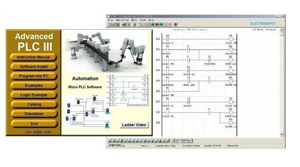 PLC Programming Software, w Ladder Logic and Function Diagram Basic and Advanced