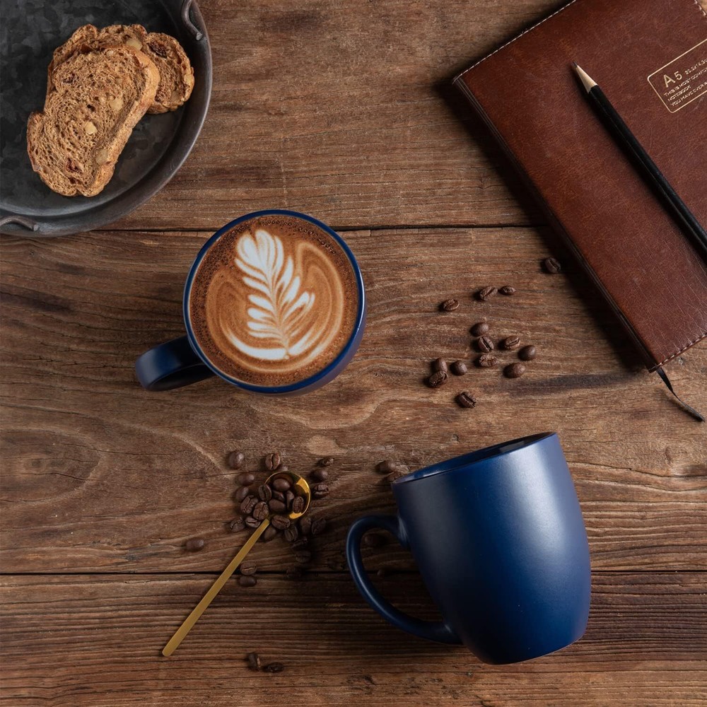 16 oz. Coffee Mug Set of 6, Modern with Handle