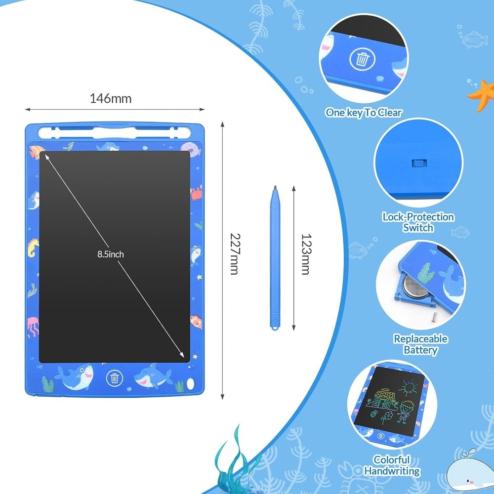 Lightweight LCD Doodle Board 8.5 Inch - Easy Erase & Multi-Purpose for School