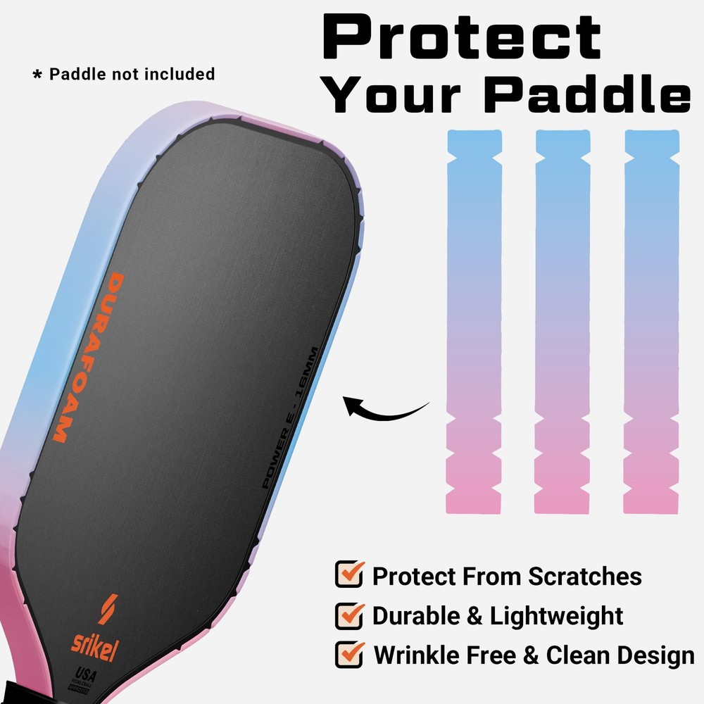 Pickleball Edge Guard Tape 3Pack for 19MM20MM Rackets, Easy Application