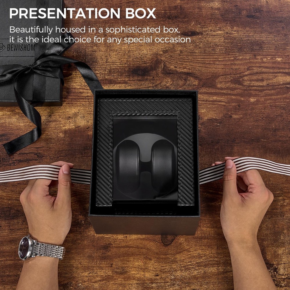 BEWISHOME Watch Winder for Automatic Watches, Double Widner with Black