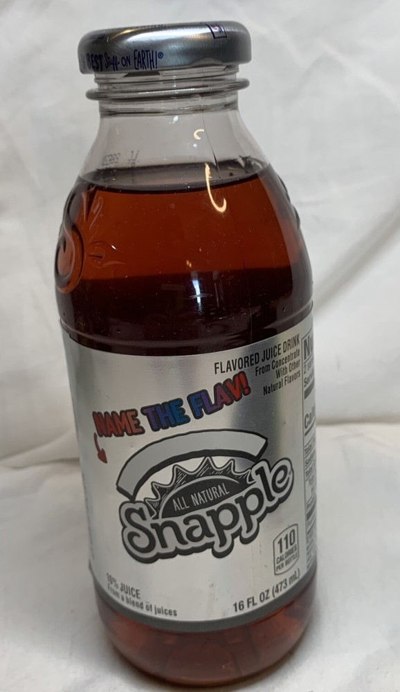Rare Snapple Name That Flav! Plastic Bottle Drink