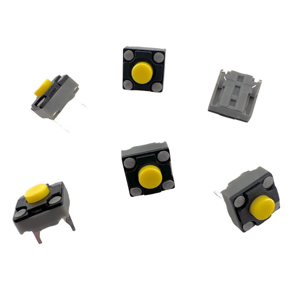 Kailh Silent 6*6*4.3mm Yellow Dot Square Mute Micro Switch (6 Pieces)