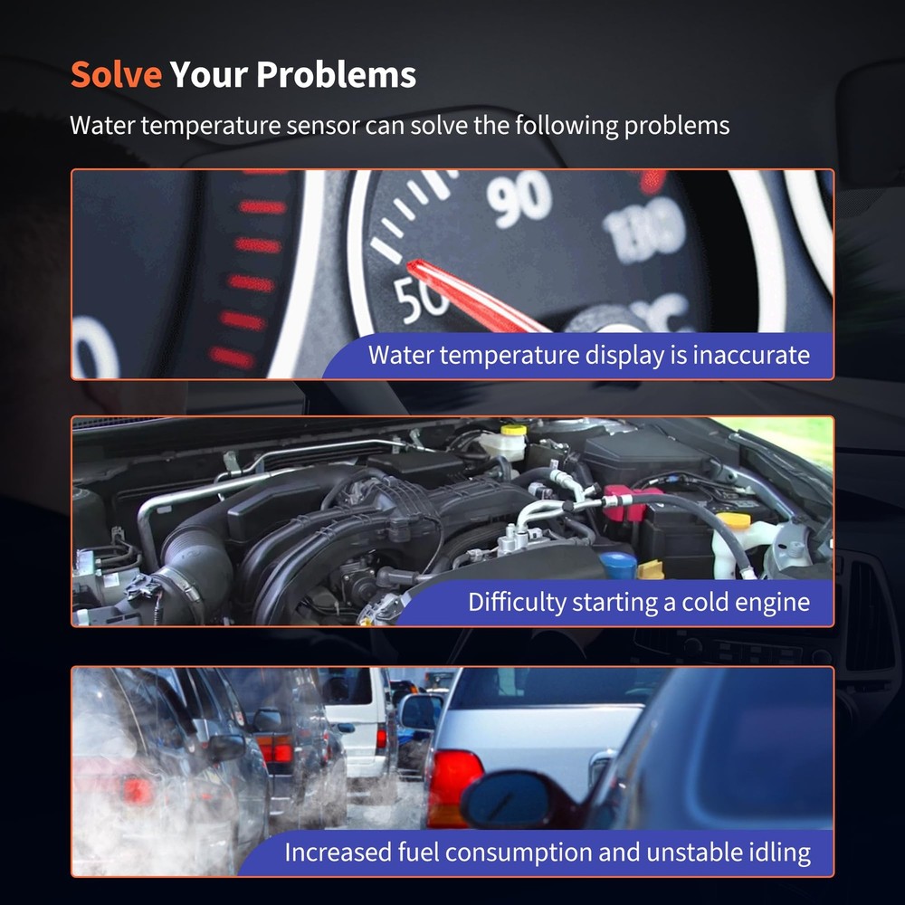 HiSport Engine Coolant Cylinder Head Temperature Sensor - Compatible with...