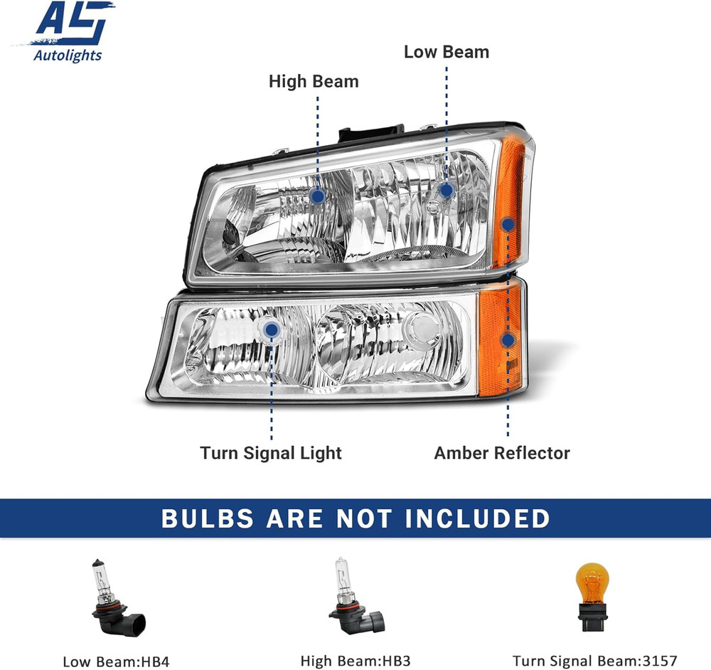 Headlight sembly for 2003 2004 2005 2006 Chevy Silverado/ 03 04 05 06 Avalanche