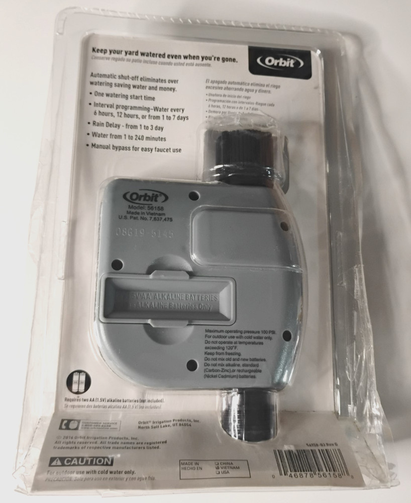 Orbit Single Port Digital Timer Automatic Watering 56158 - Open Box