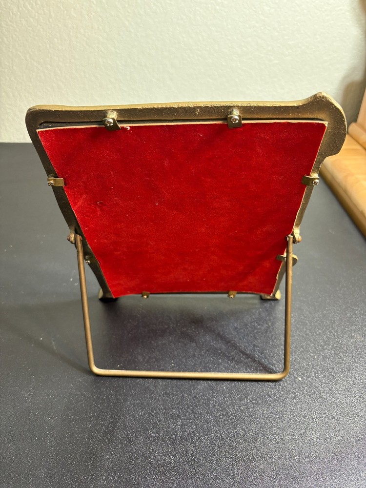 Vintage Art Deco Art Nouveau Tabletop Mirror, Solid Brass Frame