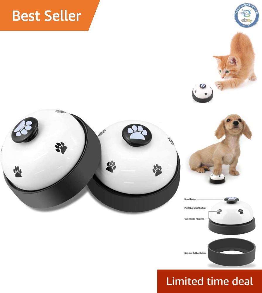 Set of 2 Dog Training Bells in White - Easy Potty Training Solution for Pets
