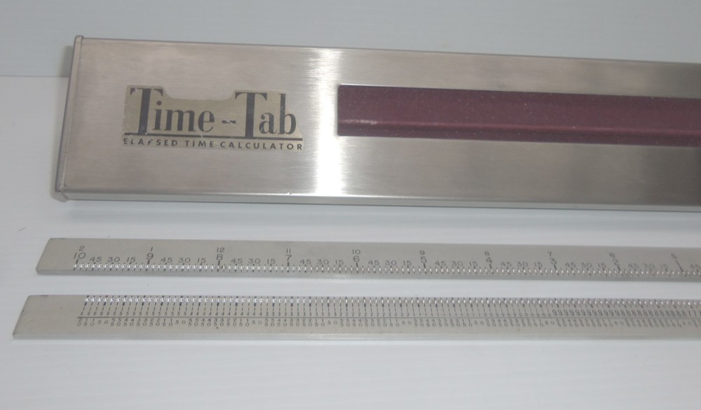 Vintage 1948 Time-Tab Sliding Elapsed Time Calculator