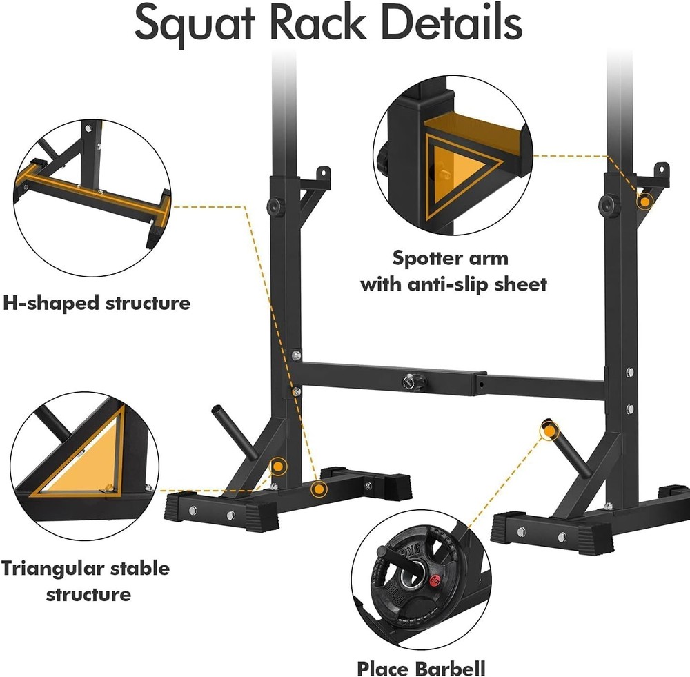 Adjustable Squat Rack Stand Home Gym