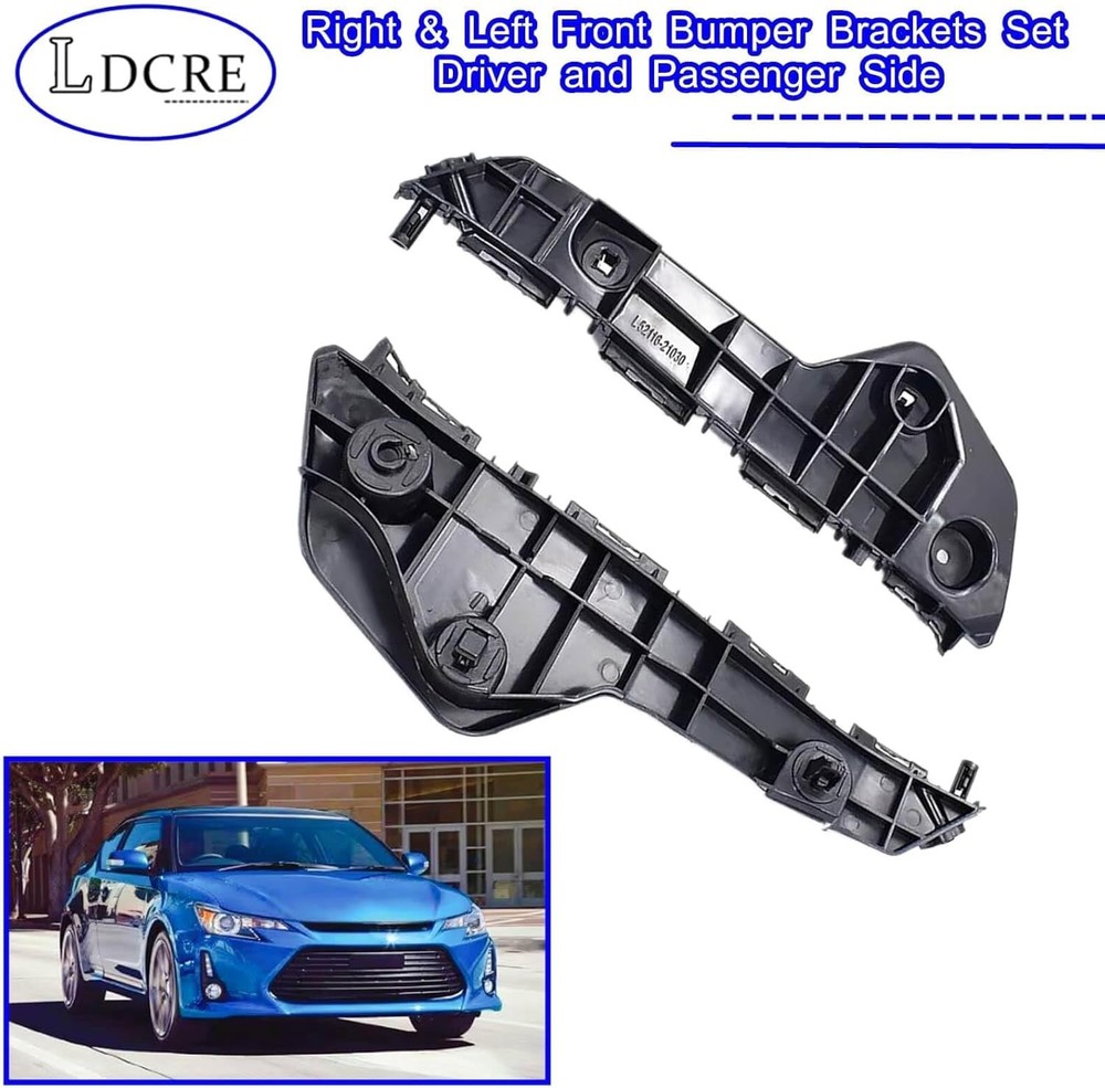 Right & Left Front Bumper Brackets Set Driver and Passenger Side Fit for Scion T