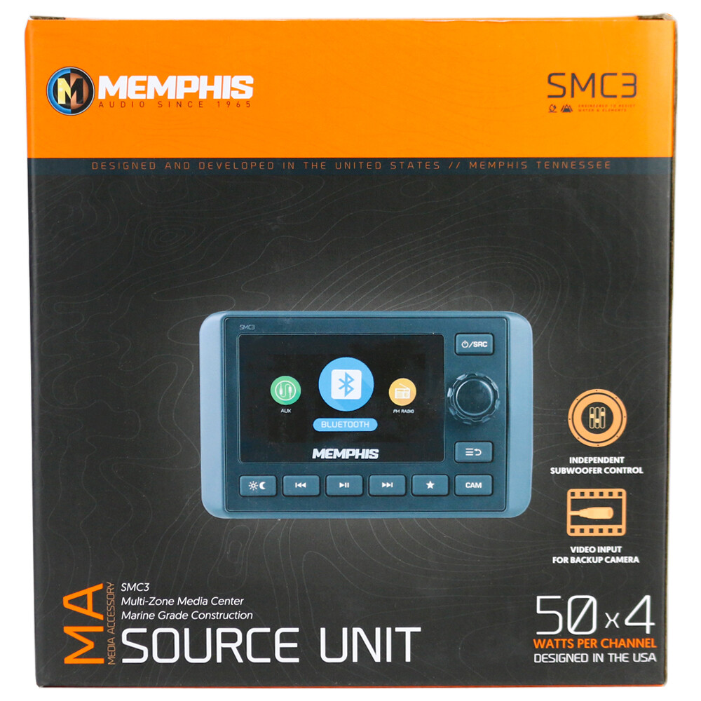 Memphis Audio SMC3 Multi-Zone Media Source Unit 3" TFT LCD Display & Bluetooth