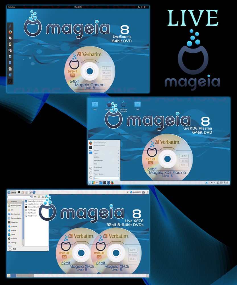 Mageia 8 LINUX LIVE DVD Editions