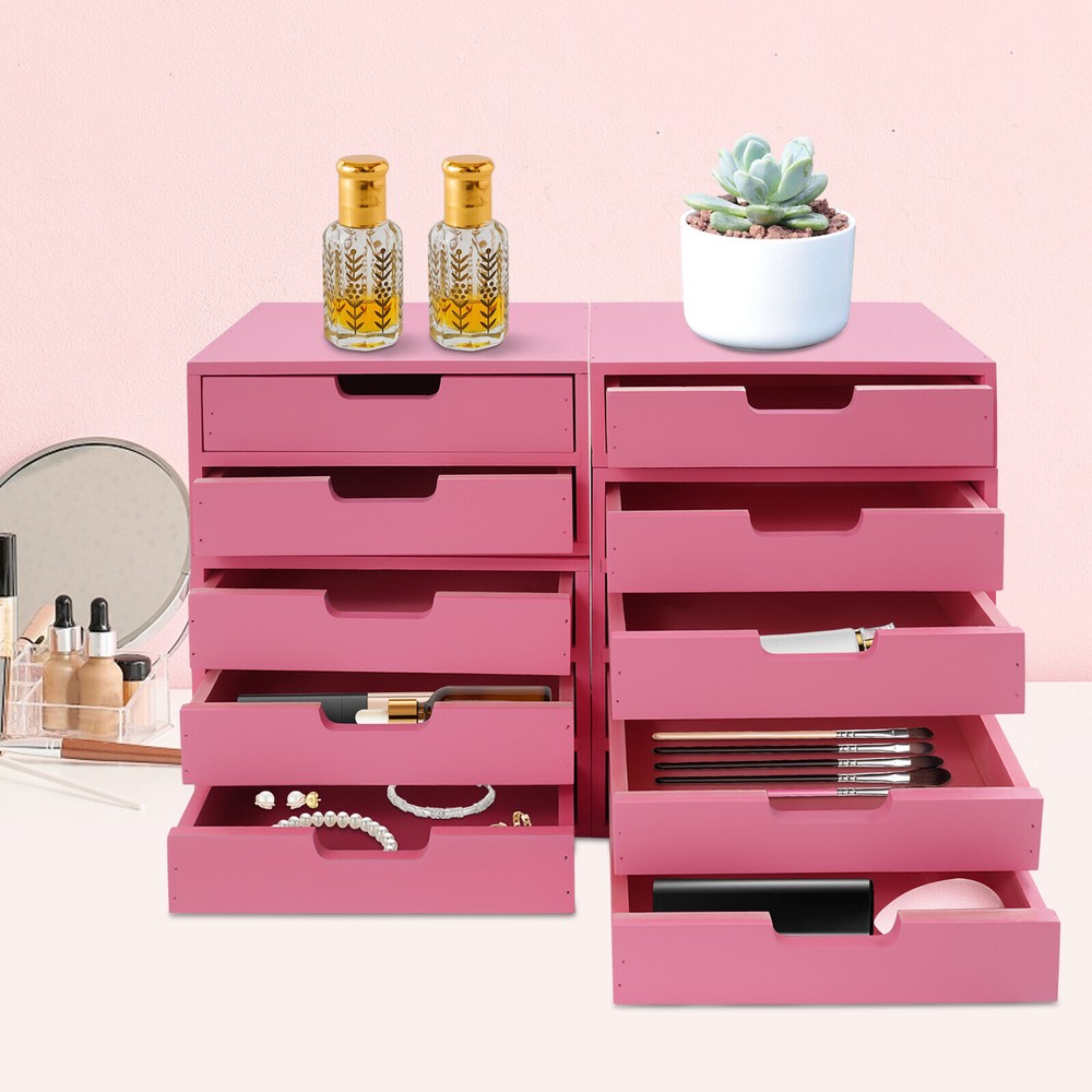 Office Multi-level Drawer Tabletop Storage Organizer 4-piece Drawer Cabinet