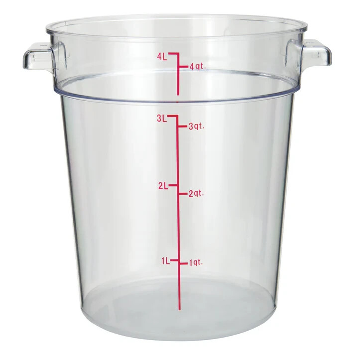 Winco PCRC-4 RoundFoodStoragePC, Medium, Clear