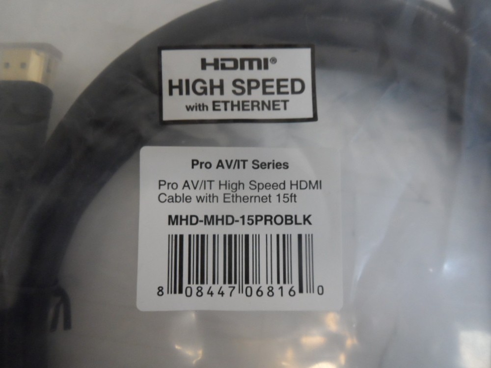 COMPREHENSIVE MHD-MHD-15PROBLK PRO AV/IT HIGH SPEED HDMI CABLE W/ETHERNET 15FT
