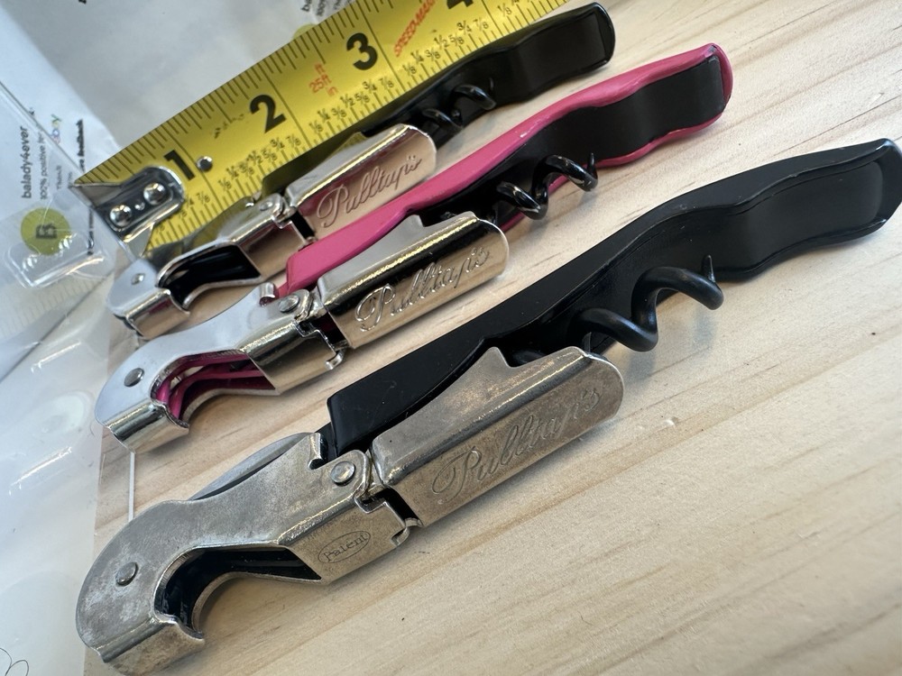 3-Pk Pulltap’s Professional Double-hinged Waiter's Corkscrew with Pulltap's Logo
