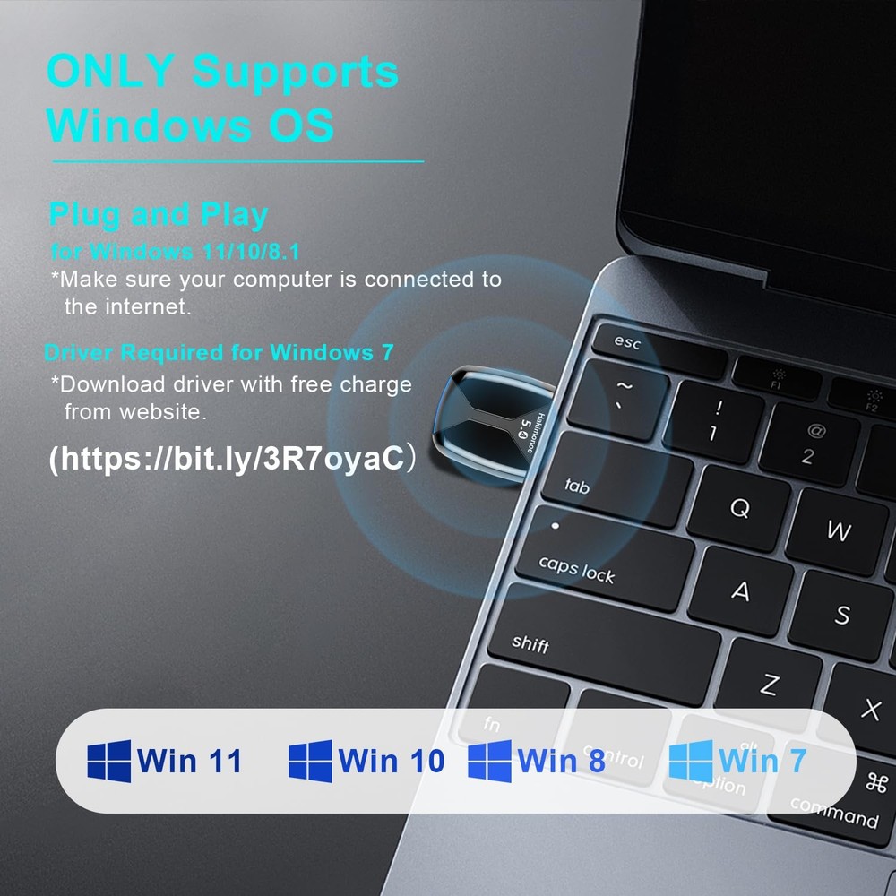 Upgraded USB Bluetooth 5.4 Adapter for PC,Wireless USB Dongle for Laptop Desktop