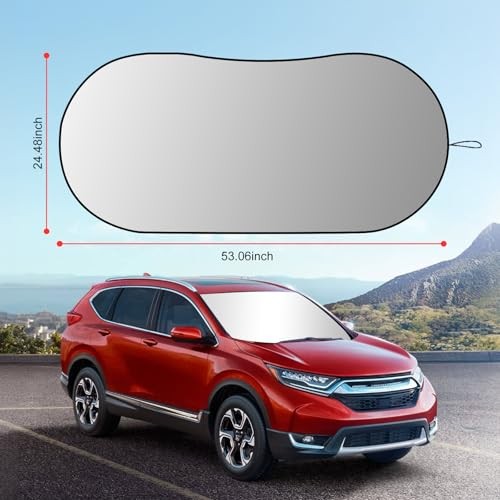 Car Windshield Sun Shade, Reflective Windshield Sunshade with Storage Pouch