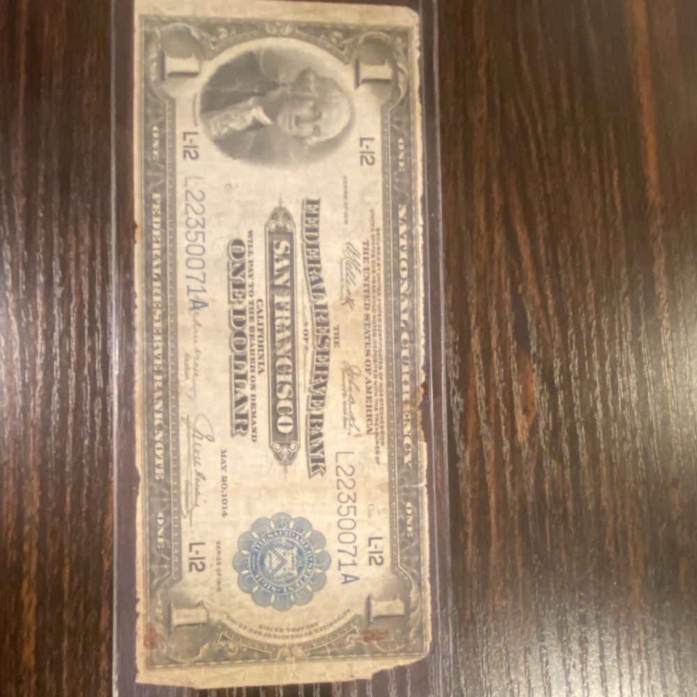 1918 US Large Size $1 Silver Certificate Green Eagle Banknote San Francisco
