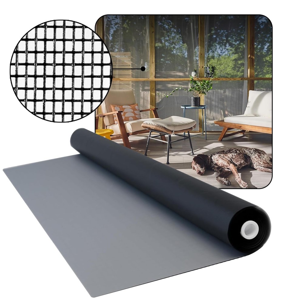 DOCA 60 in x 50 ft Window Screen Mesh - Window Screen Replacement, Fiberglass...