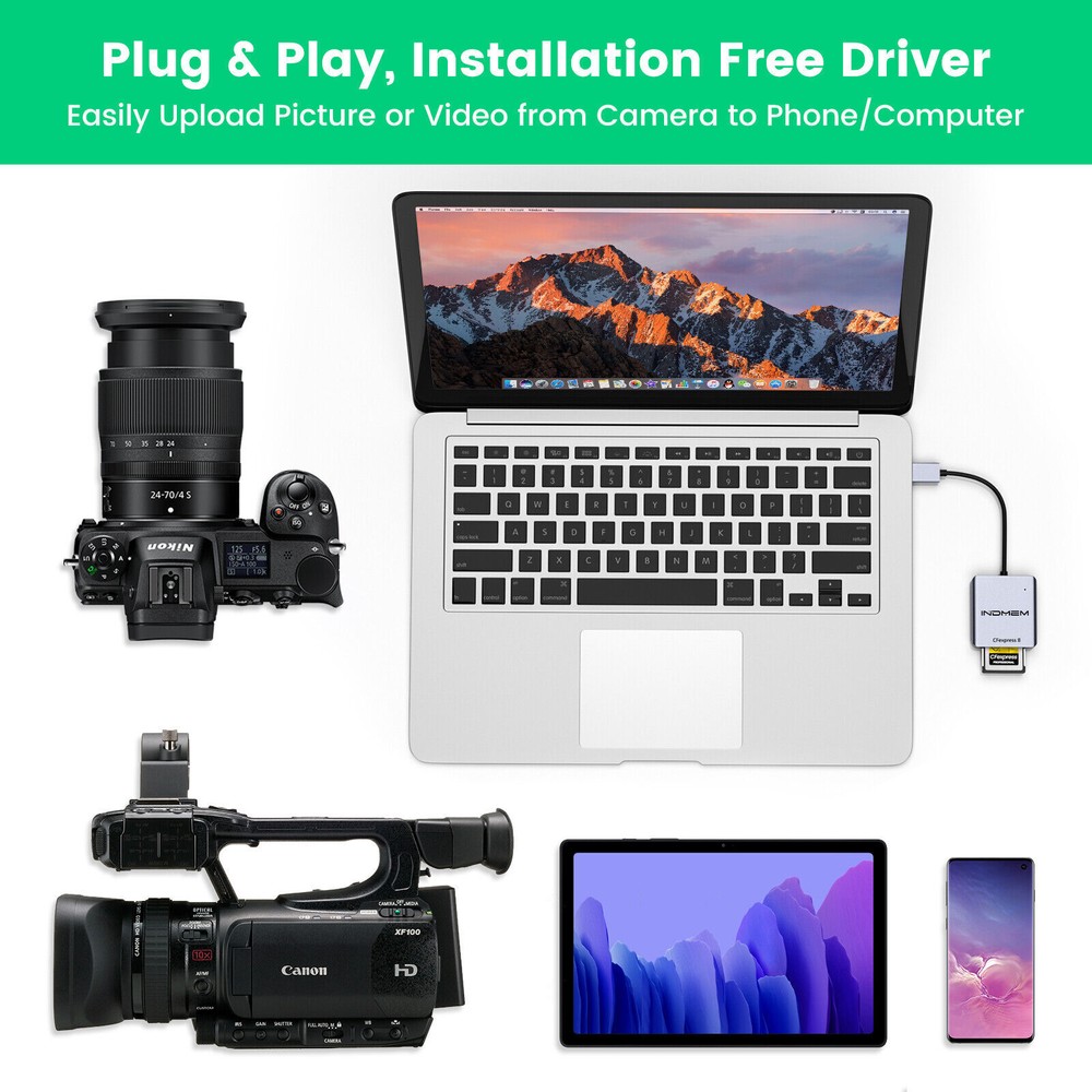 CFexpress Memory Card Adapter up to 10Gbps Support Android/Windows/Mac OS/Linux