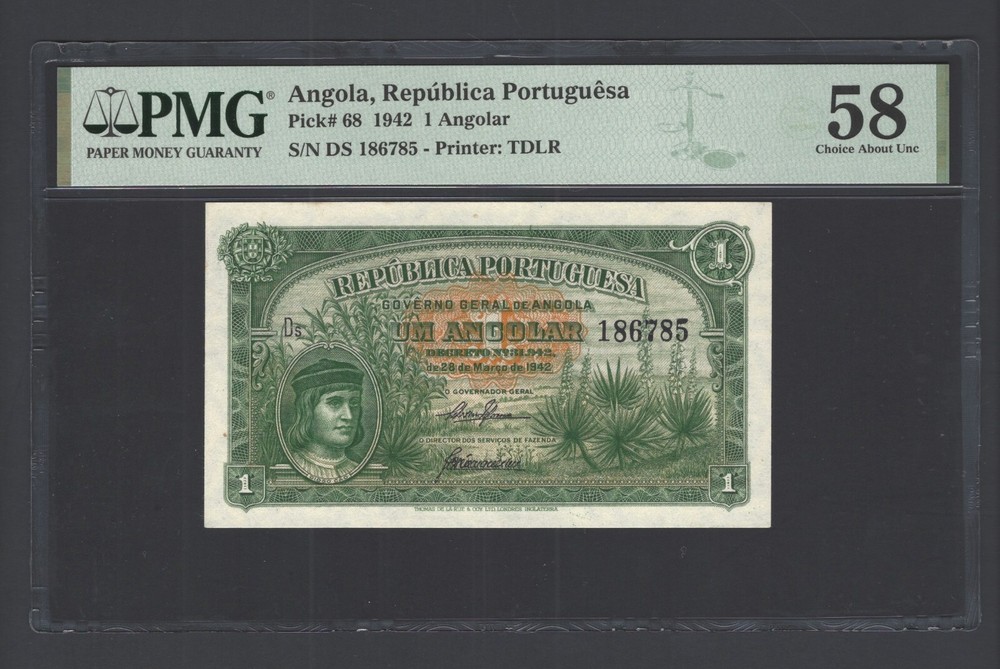 Angola One Angolar 1942 P68 About Uncirculated