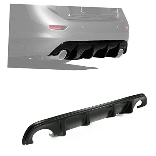 Rear Diffuser Compatible with 2014-2017 Infiniti Q50 Bumper Lip Spoiler Black
