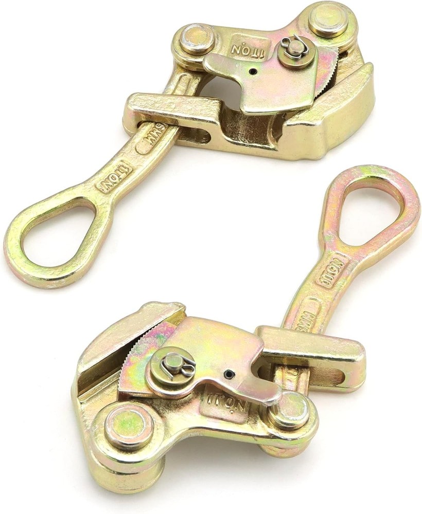 2 Pack 1 T Cable Grip Wire Grip Steel Rope Jaw Puller for Wire Rope, Pulling ...