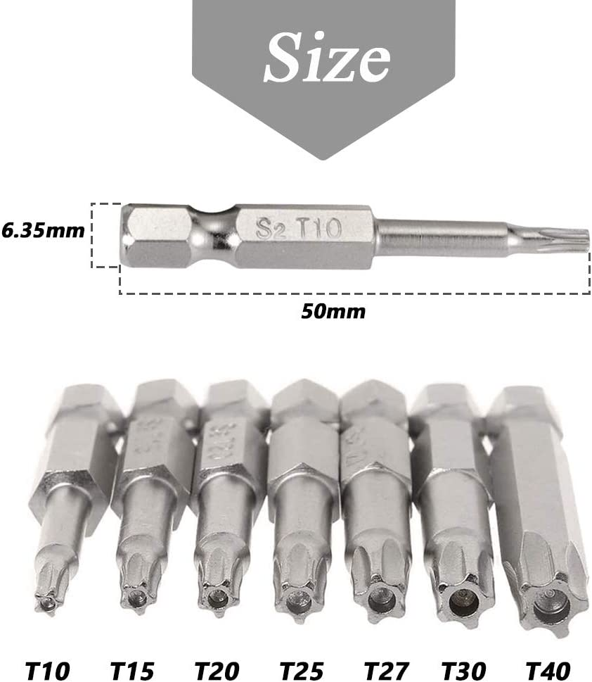 Mesee 5 Point Security Star Torx Screwdriver Bits Set 14Pcs Security Star Torx