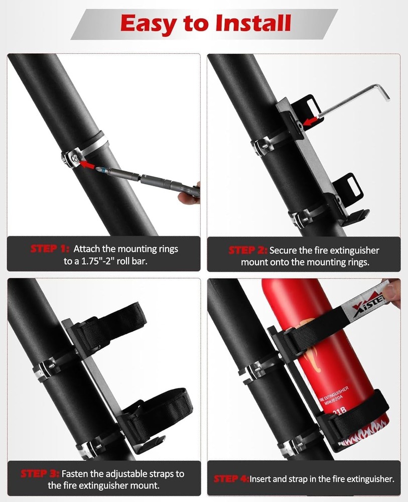 UTV Fire Extinguisher with Mount Kits- Quick Release Roll Bar Fire Extinguisher