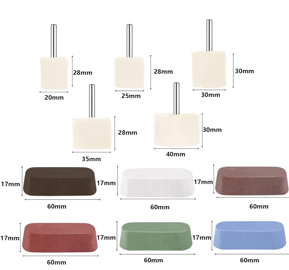 Ultimate 19-Piece Buffing Wheel Kit with Polishing Compond for Various Materials