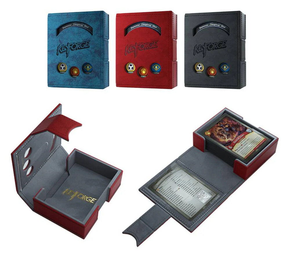 GAMEGENIC DECK BOX: DECK BOOK (CHOSE RED, BLACK , OR BLUE ) KEYFORGE