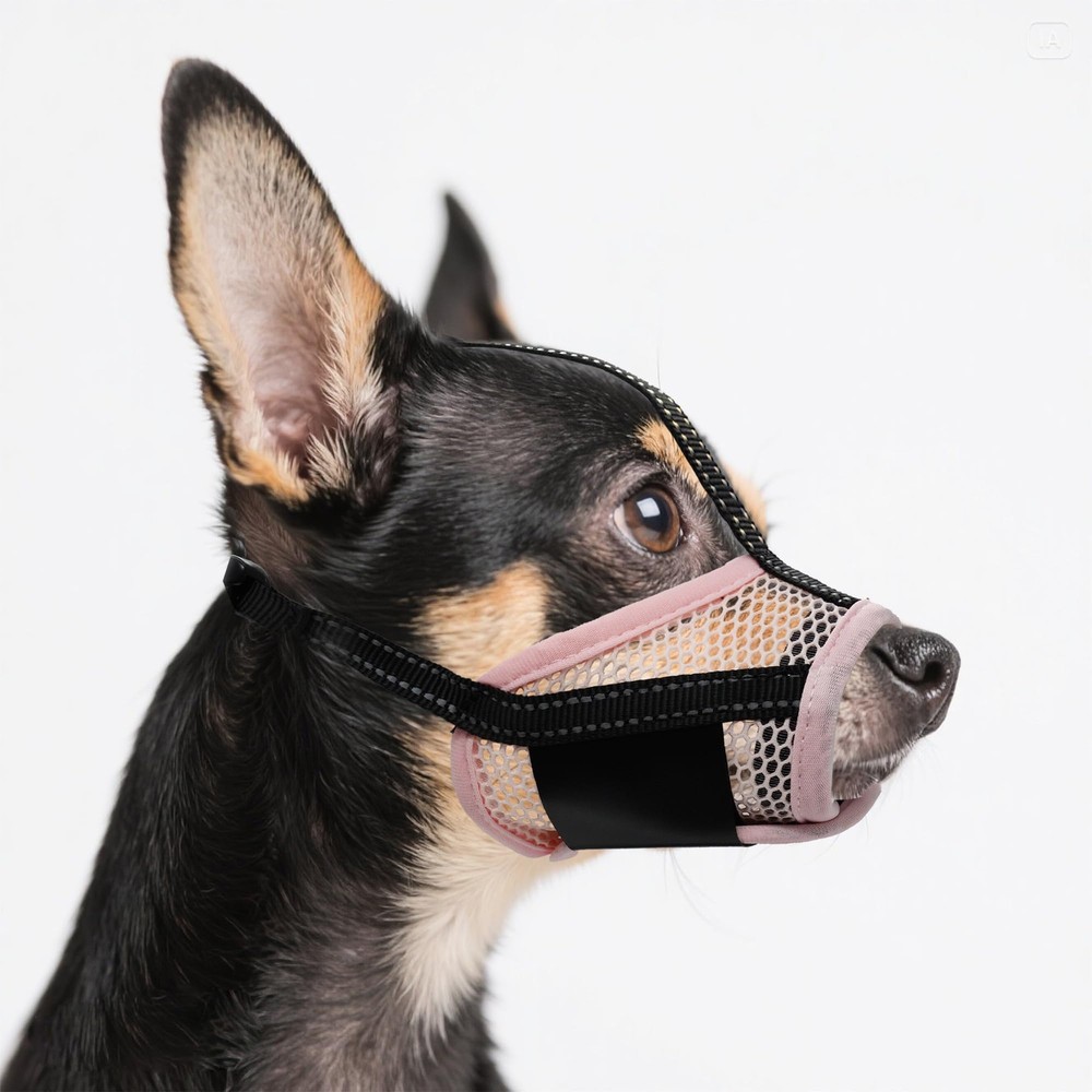 Anti Biting, and Barking, Air Mesh Breathable Dog Muzzle with Reflective Strap