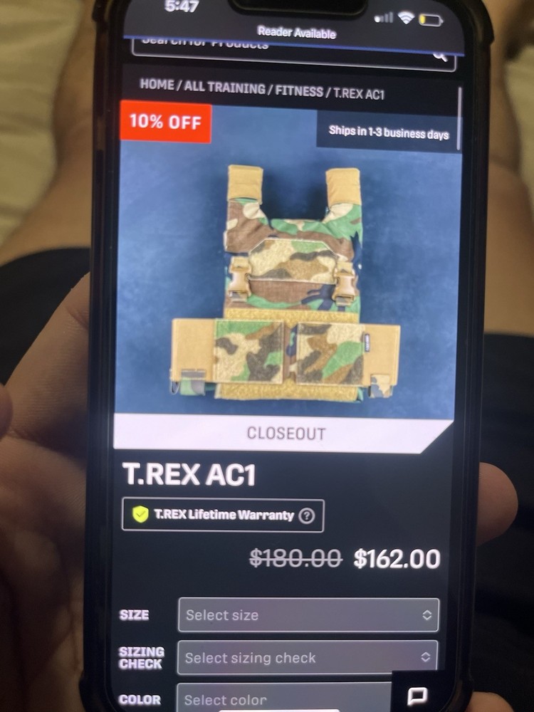 TREX AC1 PLATE CARRIER (No Plates)