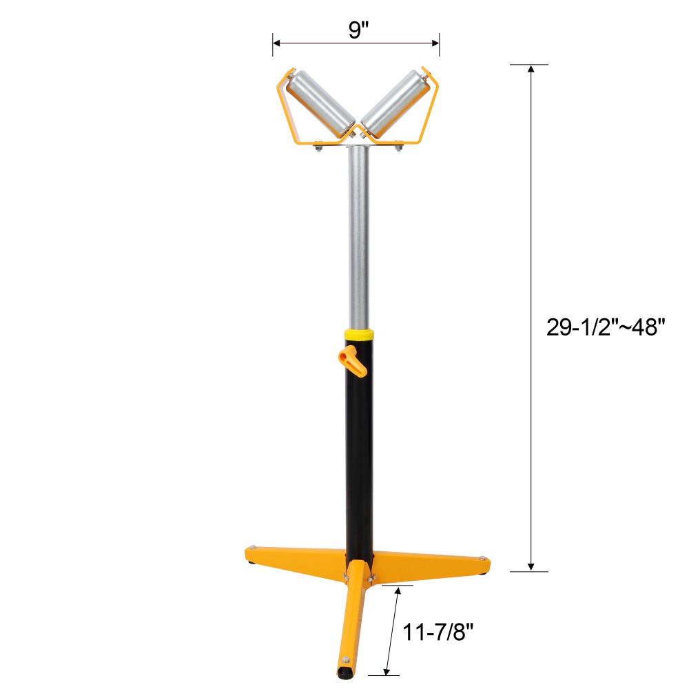 Adjustable V-Shape Roller Stand for Woodworking & Construction
