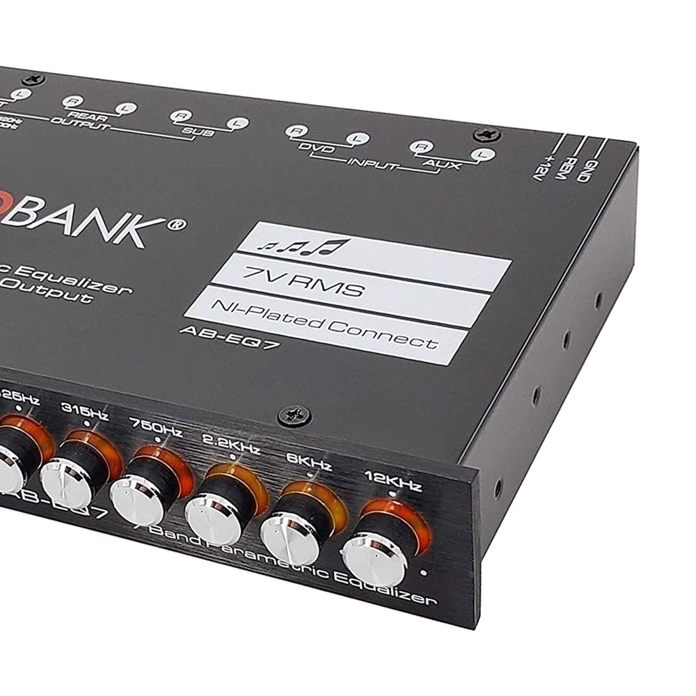 EQ7 1/2 Din 7 Band Car Audio Equalizer EQ w/Front, Rear/Frequency Adjustable ...