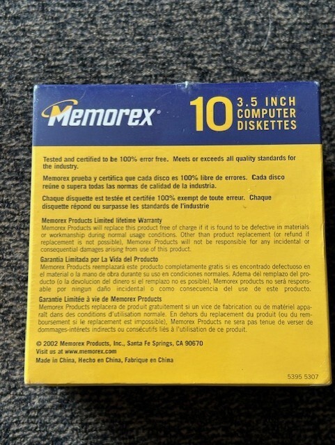 Memorex PC Formatted (10) - 3.5" Computer Diskettes High Density - NEW (55)