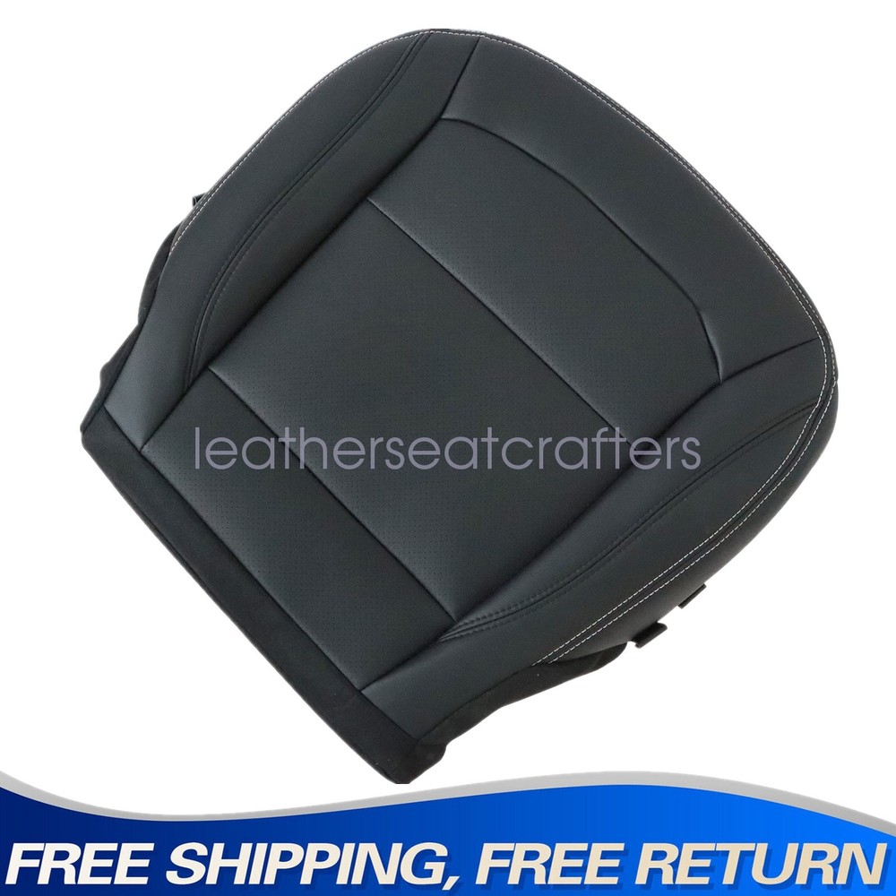 Driver Bottom Leather Seat Cover Blk PERF For 2016 2017 2018 2019 Ford Explorer