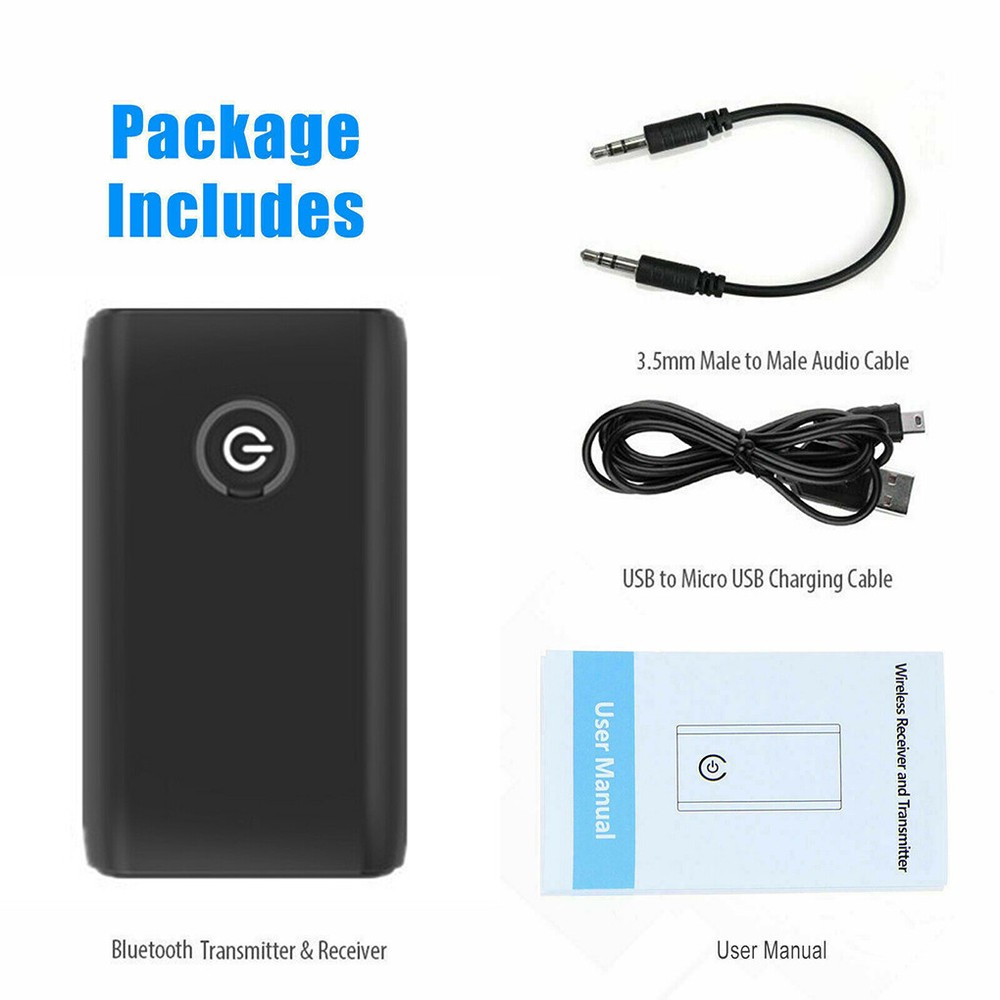 2in1 Bluetooth 5.0 Transmitter Receiver Wireless Audio 3.5mm Jack Aux Adapter US