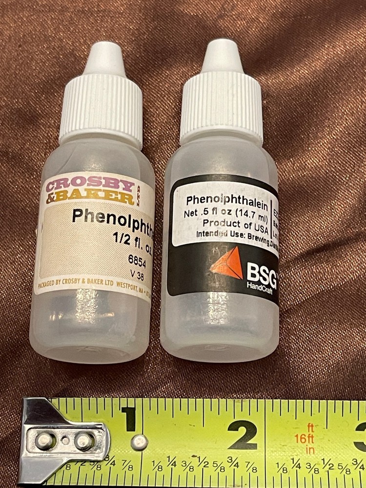 Phenolphthalein pH Indicator Solution 0.5 ounce bottle, Two pack