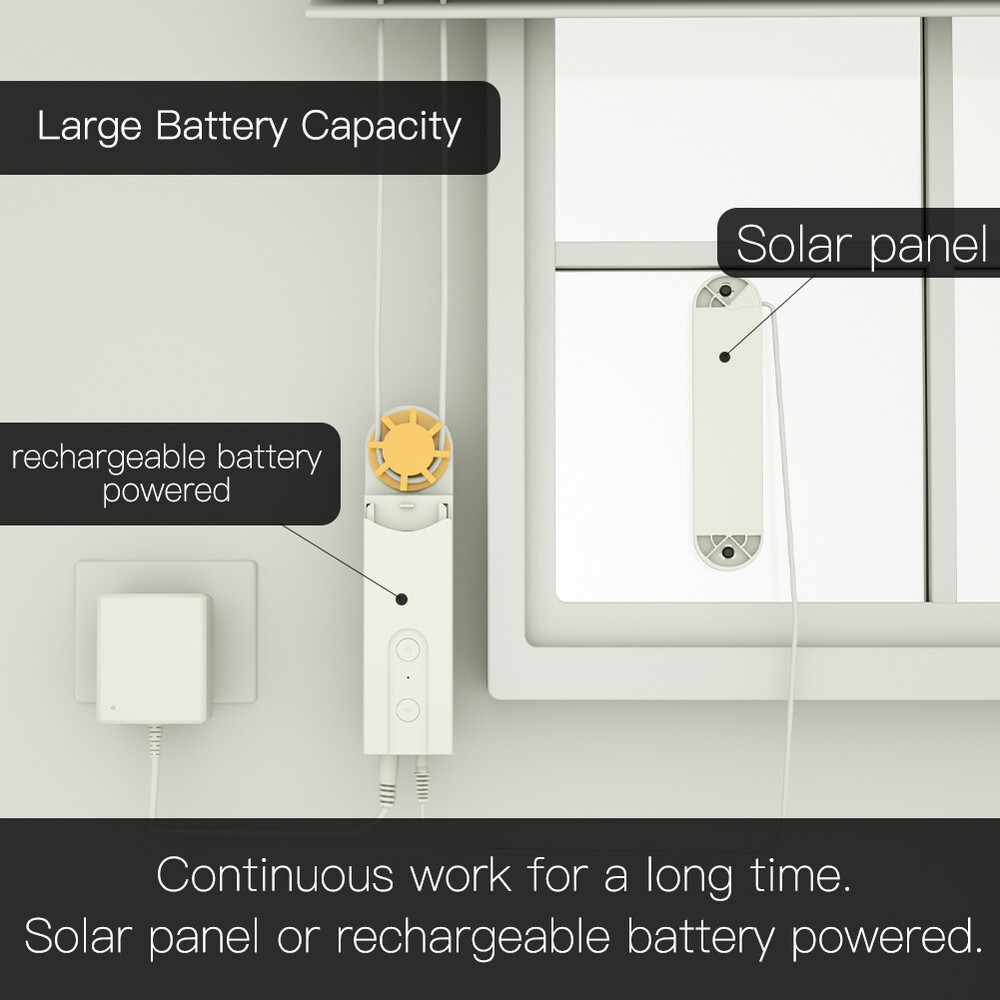 MOES ZigBee Smart Curtain Motor Roller Blinds Shutter Drive DIY With Solar Panel