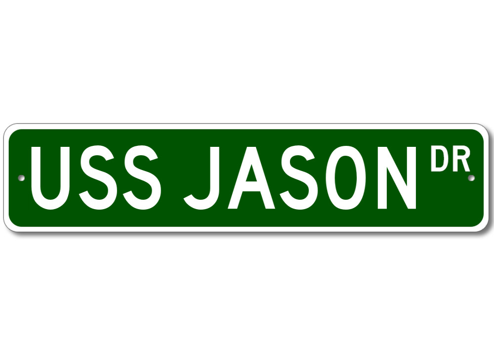 USS JASON AR 8 Ship Navy Sailor Metal Street Sign - Aluminum
