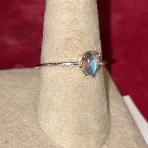 sterling silver stackable ring Size 6 Labradorite