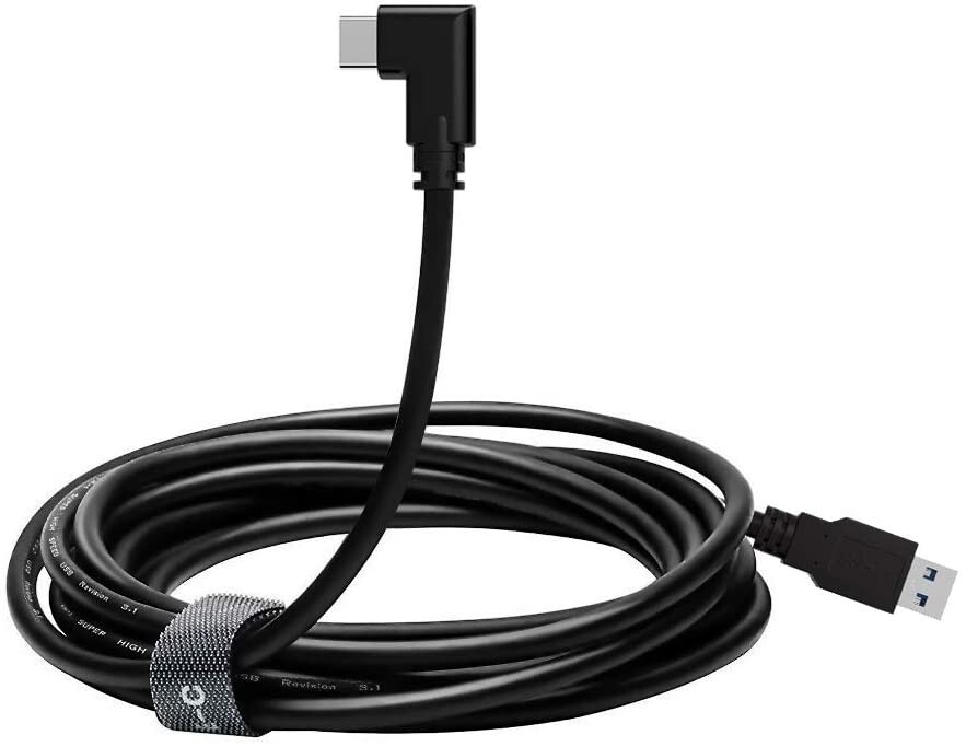 16FT Link Cable For Oculus Quest 2 Type-C 3.2 Right Angle To USB C Charging Cord