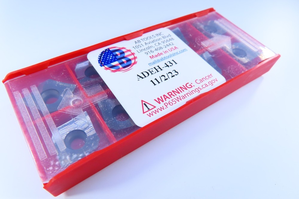 NEW BOX ( 10 ) A.B. TOOLS ADEH 431 CARBIDE INSERTS MILLING SHEAR HOG CNC TOOLS